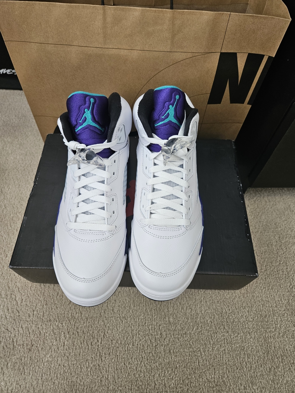 Air Jordan 5 Retro OG White New Emerald Grape Ice
